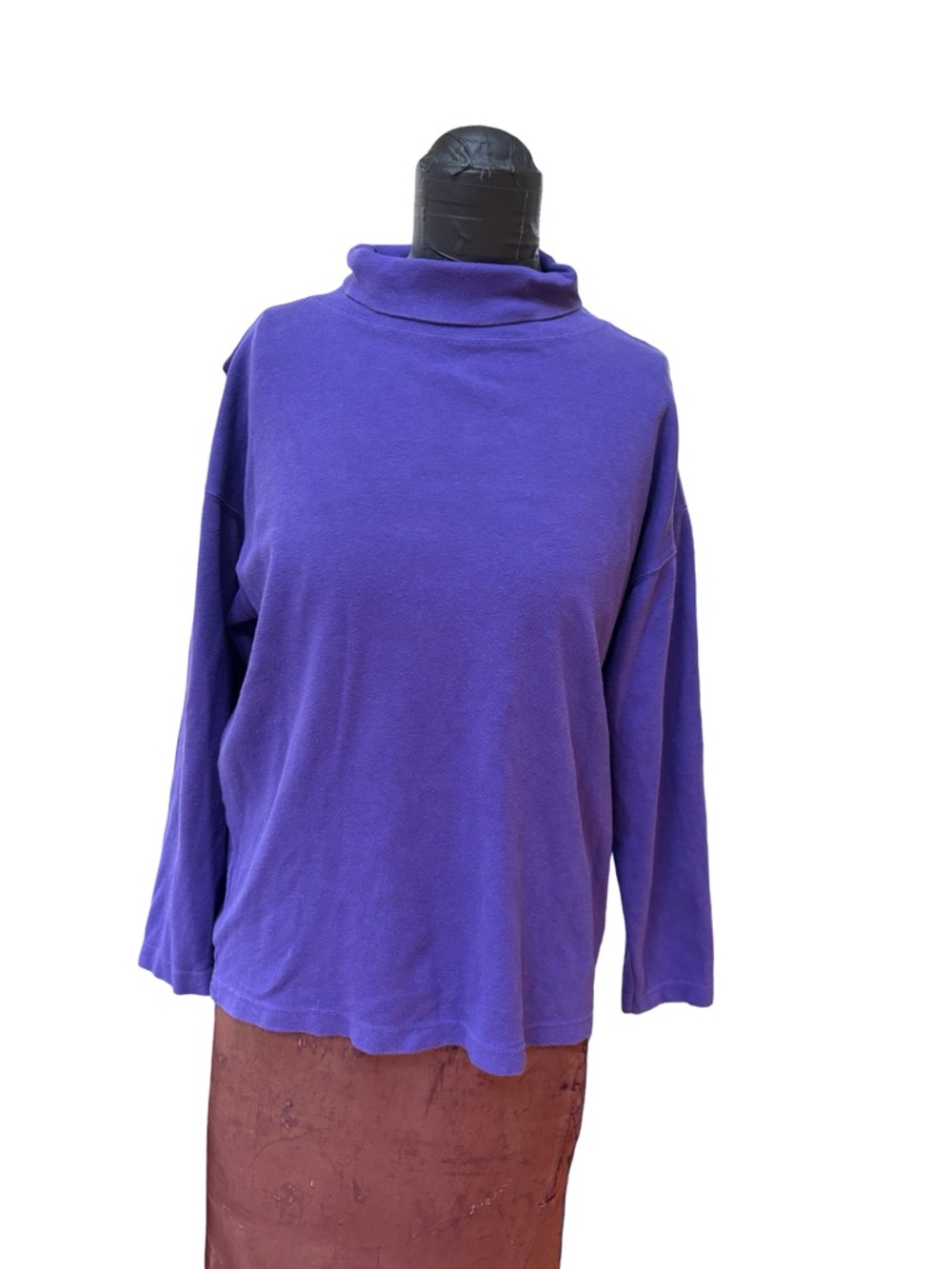 Purple Turtleneck Long Sleeve Top